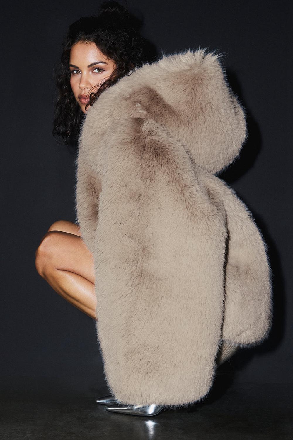 Alo Yoga Opulent Faux Fur Statement Donna Giacca Oat | Italia  SVX-542873