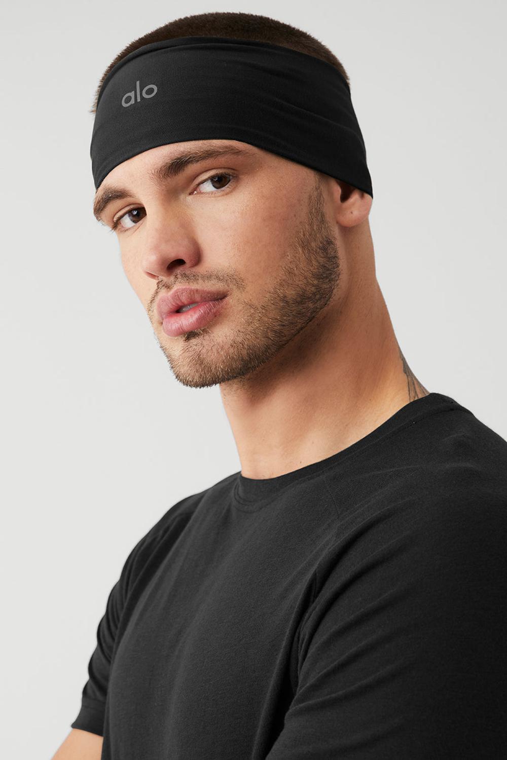 Alo Yoga Performance Conquer Uomo Fasce Per Capelli Nere | Italia  DTC-537104