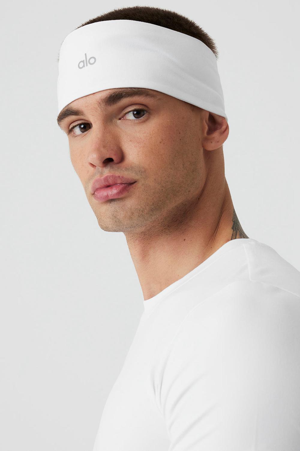 Alo Yoga Performance Conquer Uomo Fasce Per Capelli Bianche | Italia  HZQ-928751