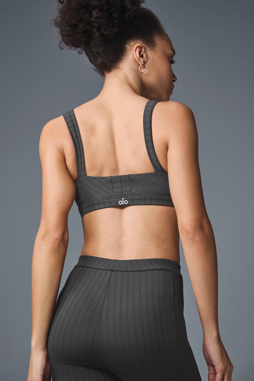 Alo Yoga Pinstripe Jacquard Captivate Donna Reggiseno Nere | Italia  BWQ-735192