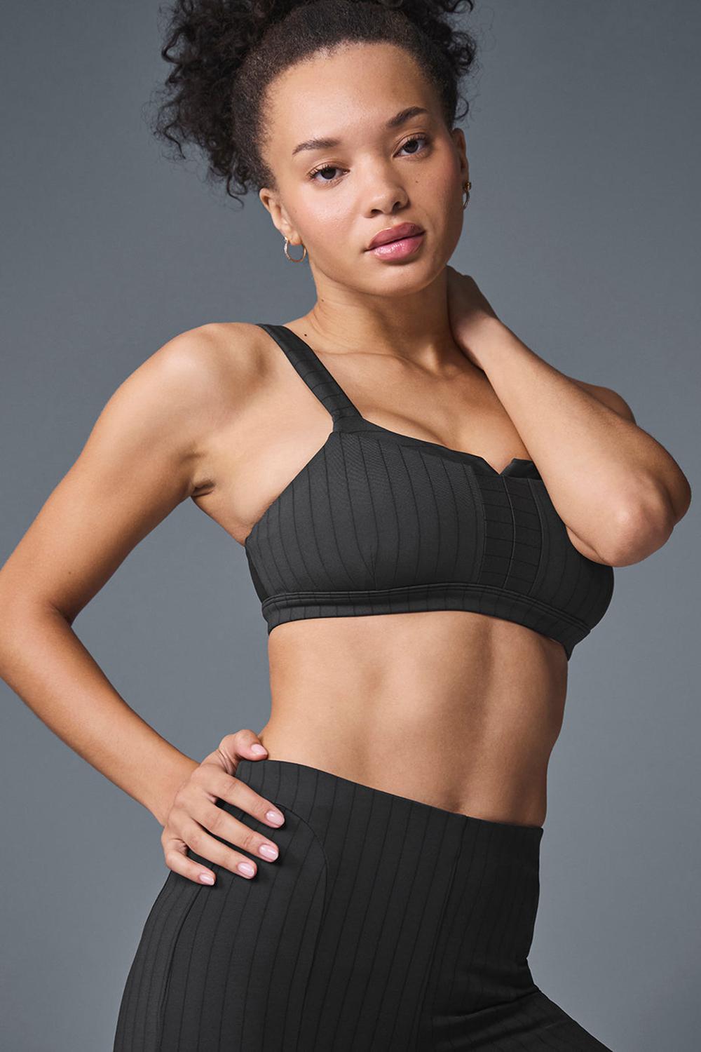 Alo Yoga Pinstripe Jacquard Captivate Donna Reggiseno Nere | Italia  BWQ-735192