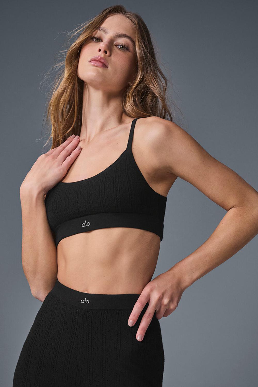 Alo Yoga Pointelle Sweater Be Mine Donna Reggiseno Nere | Italia  UXW-768014