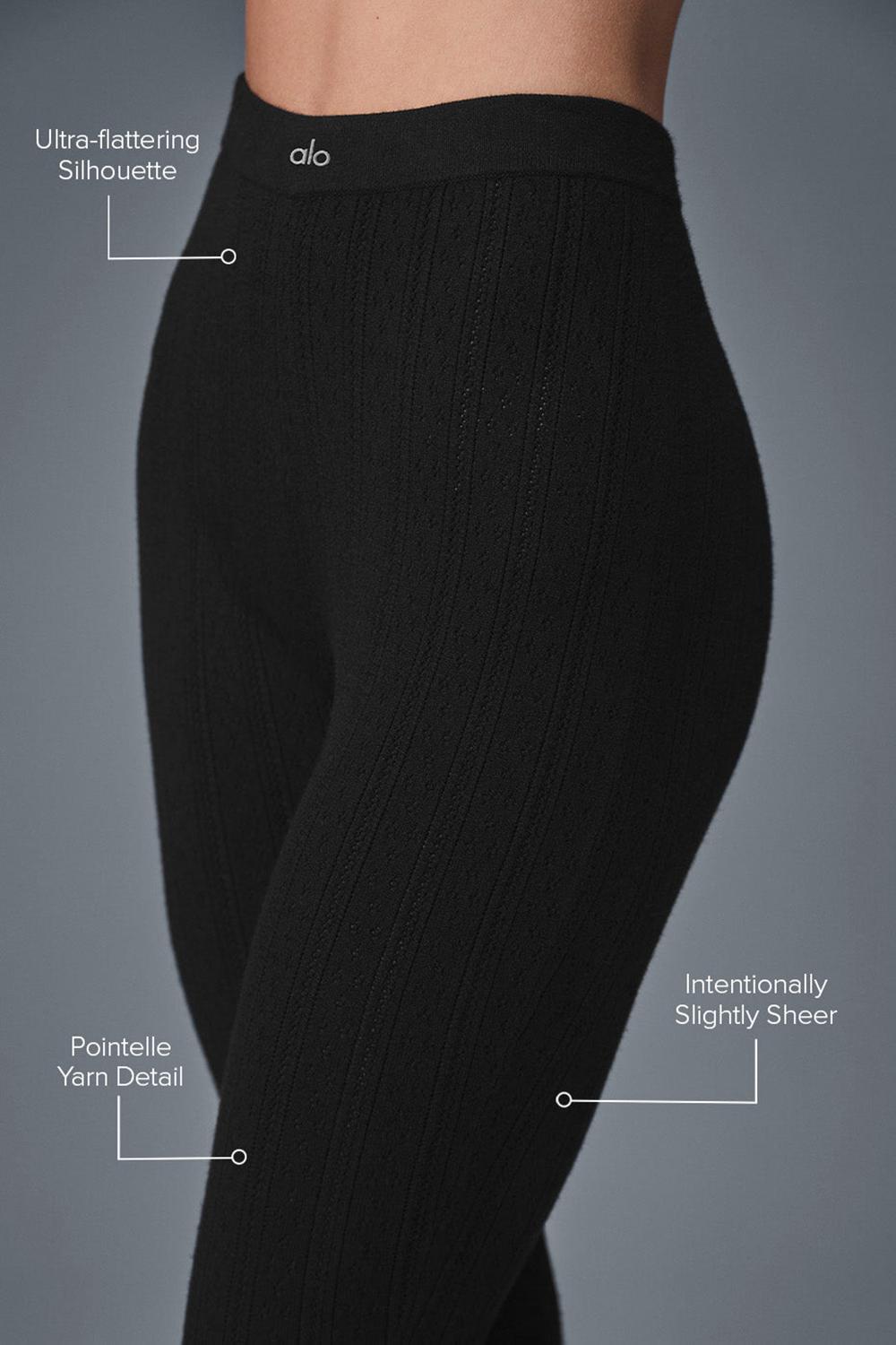 Alo Yoga Pointelle Sweater High-Waist Be Mine Donna Legging Nere | Italia  DWU-761239