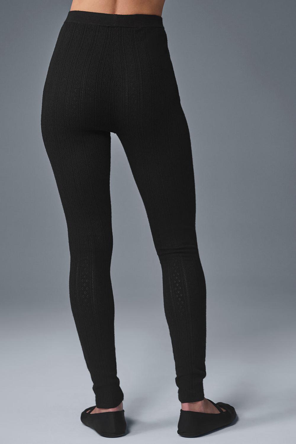 Alo Yoga Pointelle Sweater High-Waist Be Mine Donna Legging Nere | Italia  DWU-761239