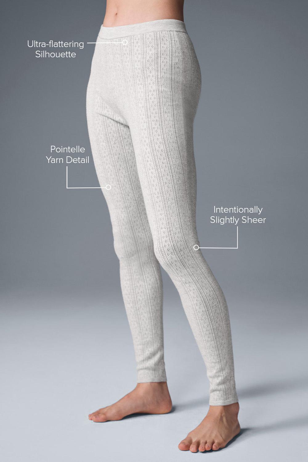 Alo Yoga Pointelle Sweater High-Waist Be Mine Donna Legging Grigie Chiaro | Italia  XBA-619543