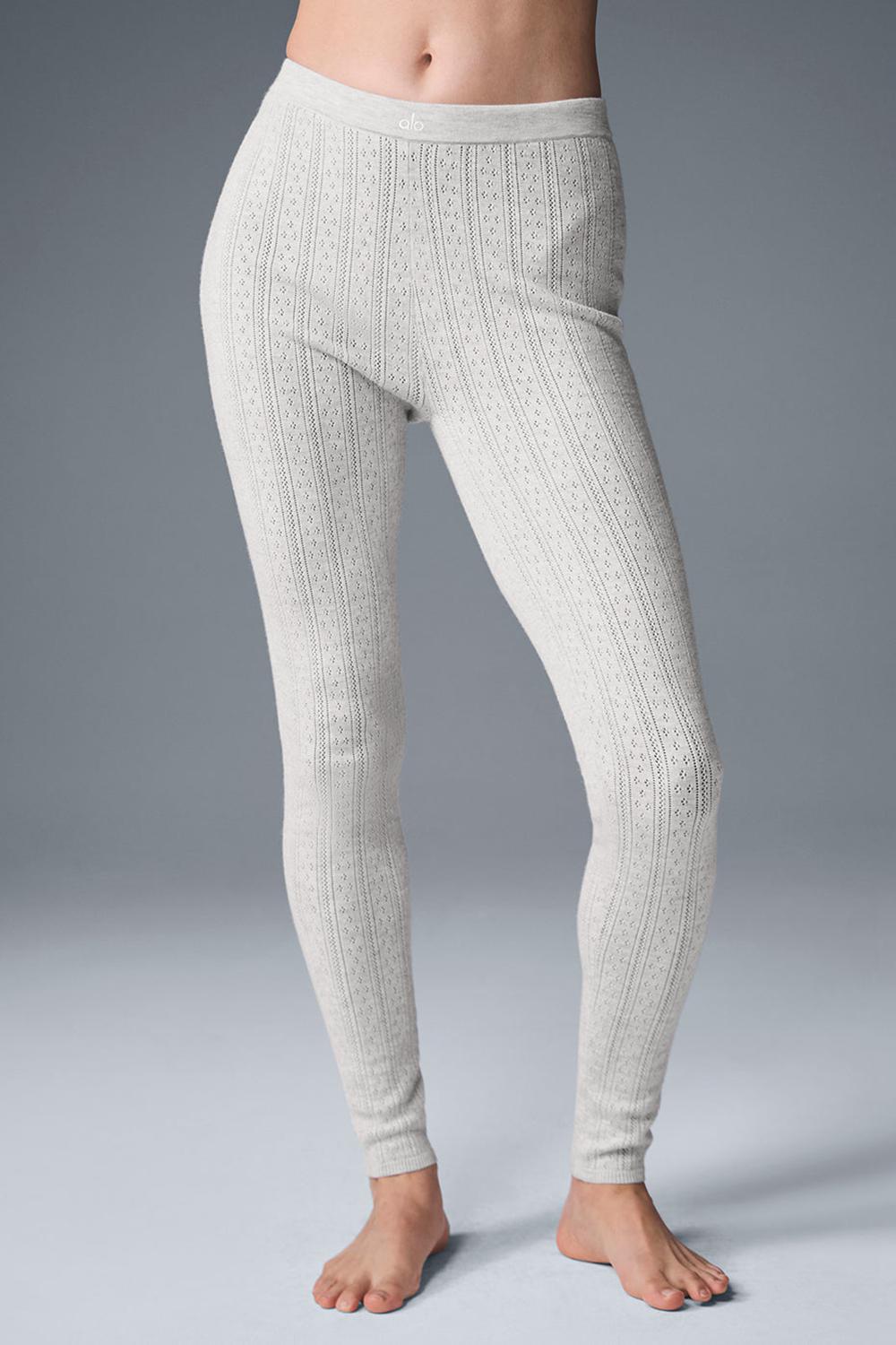 Alo Yoga Pointelle Sweater High-Waist Be Mine Donna Legging Grigie Chiaro | Italia  XBA-619543