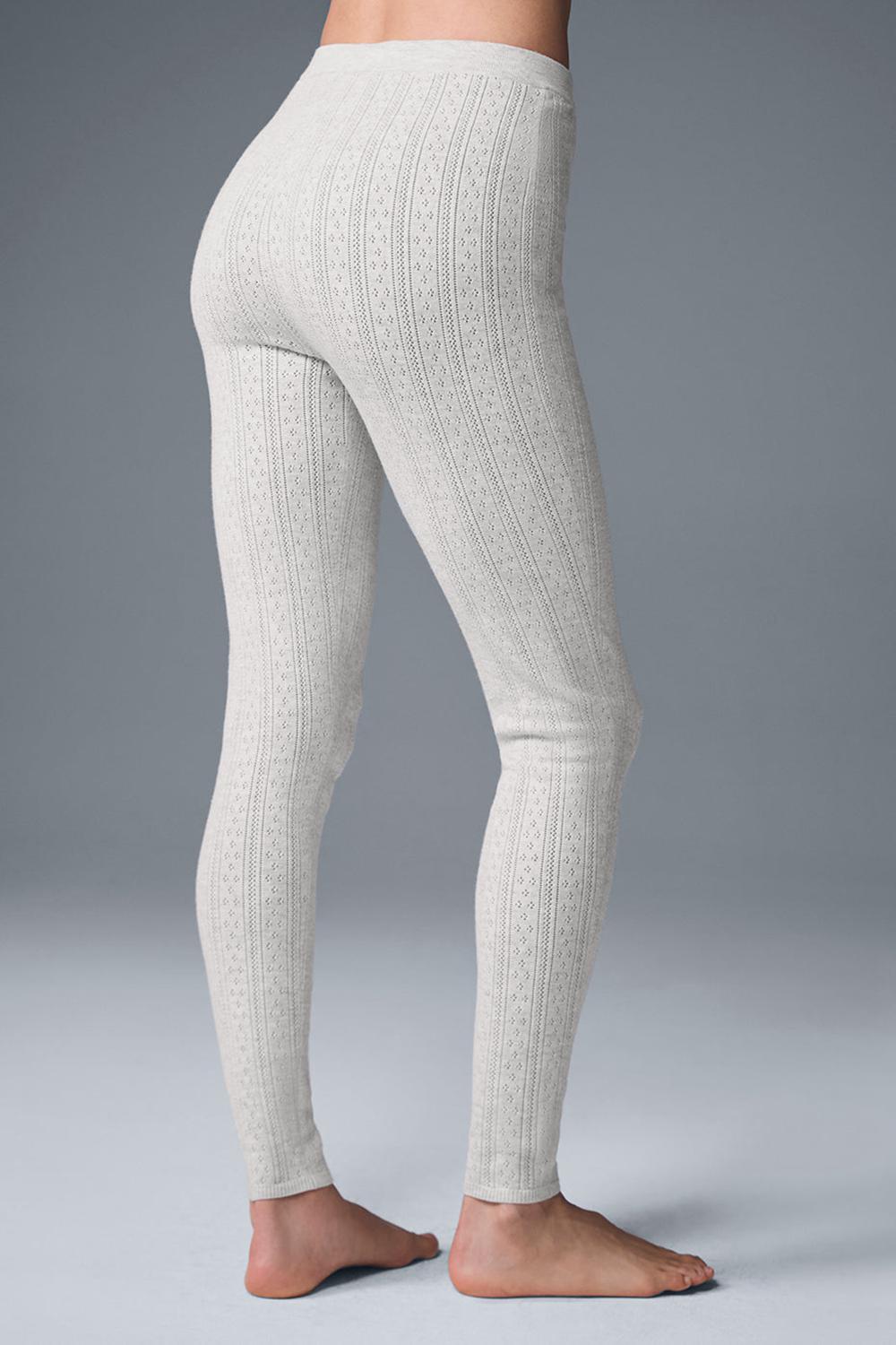 Alo Yoga Pointelle Sweater High-Waist Be Mine Donna Legging Grigie Chiaro | Italia  XBA-619543