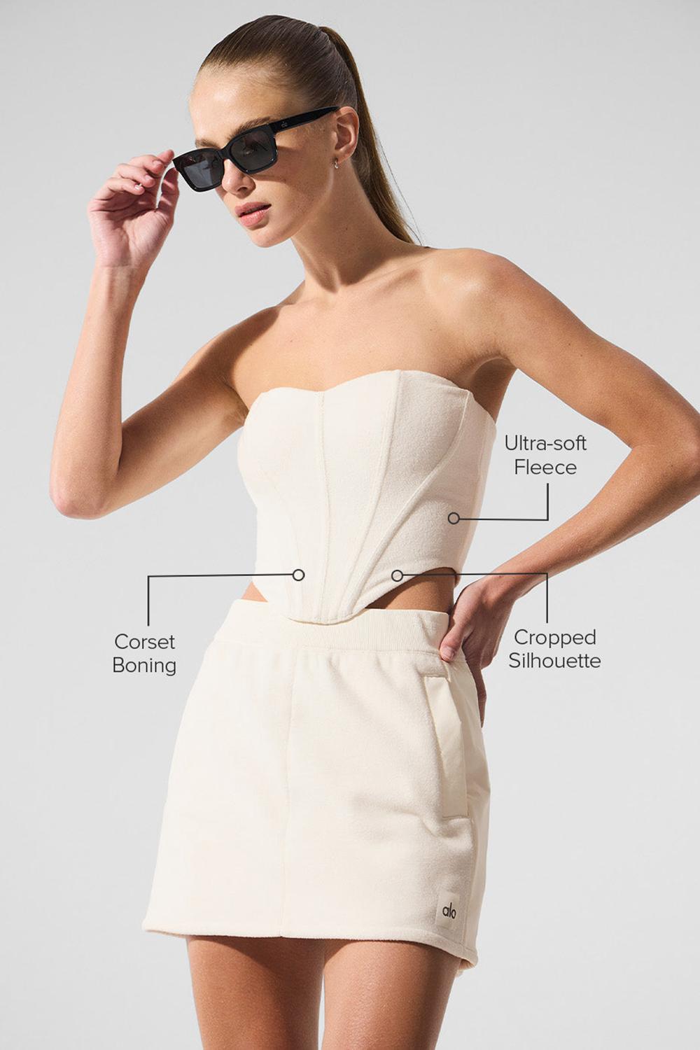 Alo Yoga Polar Fleece Corset Donna Corsetto Ivory | Italia  TYR-142609