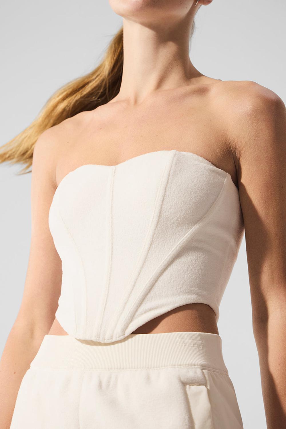 Alo Yoga Polar Fleece Corset Donna Corsetto Ivory | Italia  TYR-142609