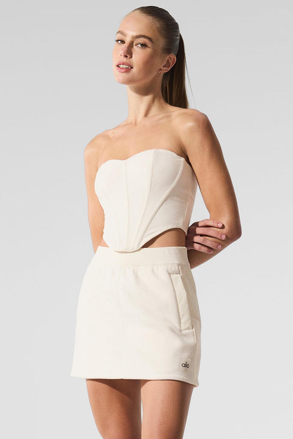 Alo Yoga Polar Fleece Corset Donna Corsetto Ivory | Italia  TYR-142609