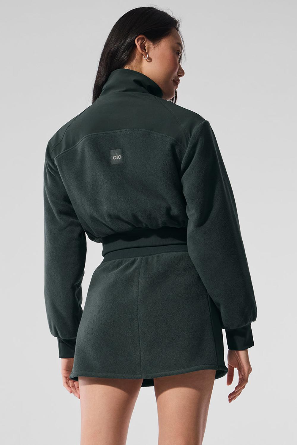 Alo Yoga Polar Fleece Cropped Wintry Mix Donna Giacca Verdi | Italia  EBP-934607