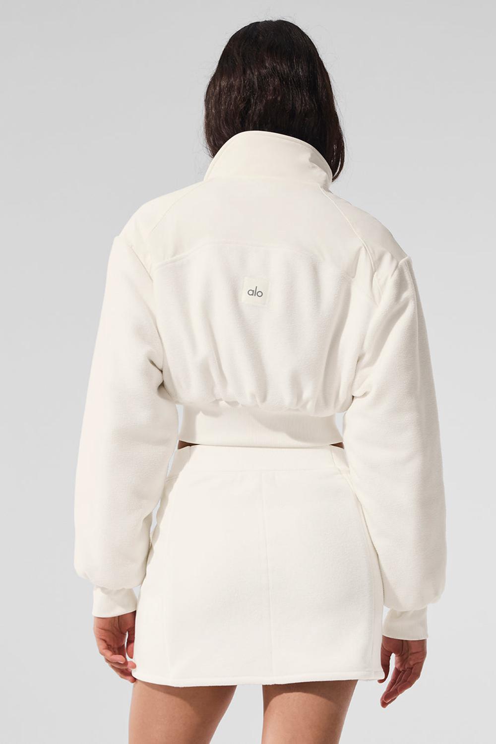 Alo Yoga Polar Fleece Cropped Wintry Mix Donna Giacca Ivory | Italia  FTY-091678