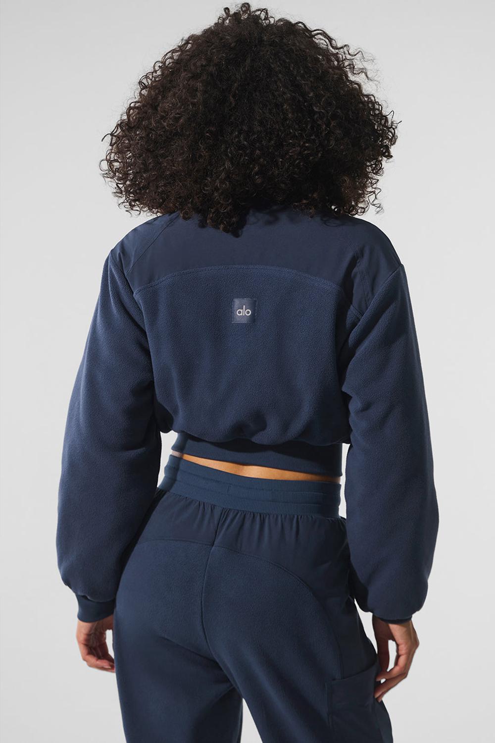 Alo Yoga Polar Fleece Cropped Wintry Mix Donna Giacca Blu Marino | Italia  AWZ-407819