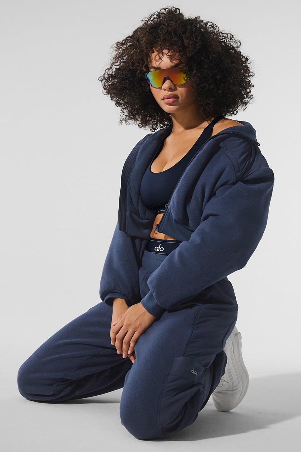 Alo Yoga Polar Fleece Cropped Wintry Mix Donna Giacca Blu Marino | Italia  AWZ-407819