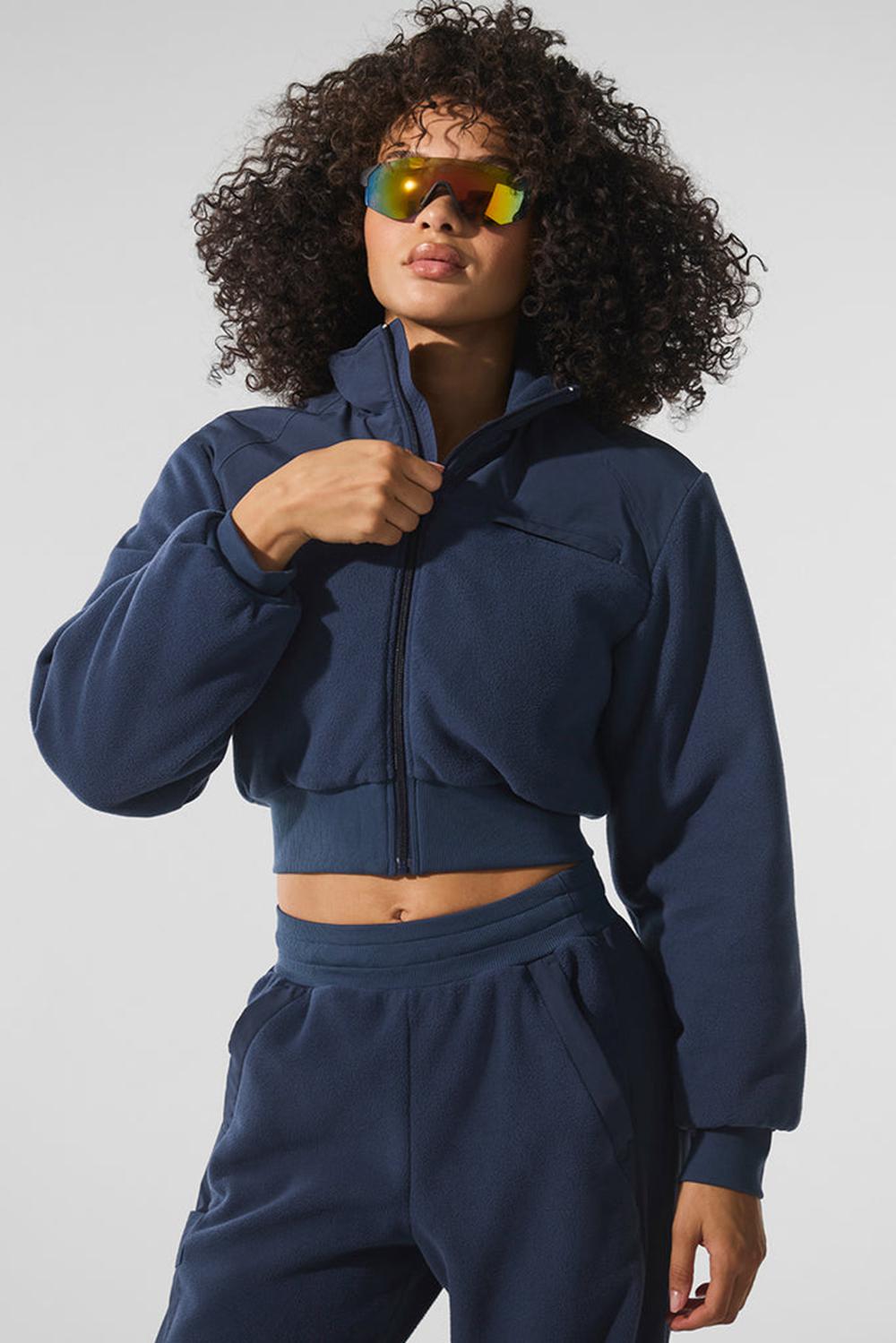 Alo Yoga Polar Fleece Cropped Wintry Mix Donna Giacca Blu Marino | Italia  AWZ-407819