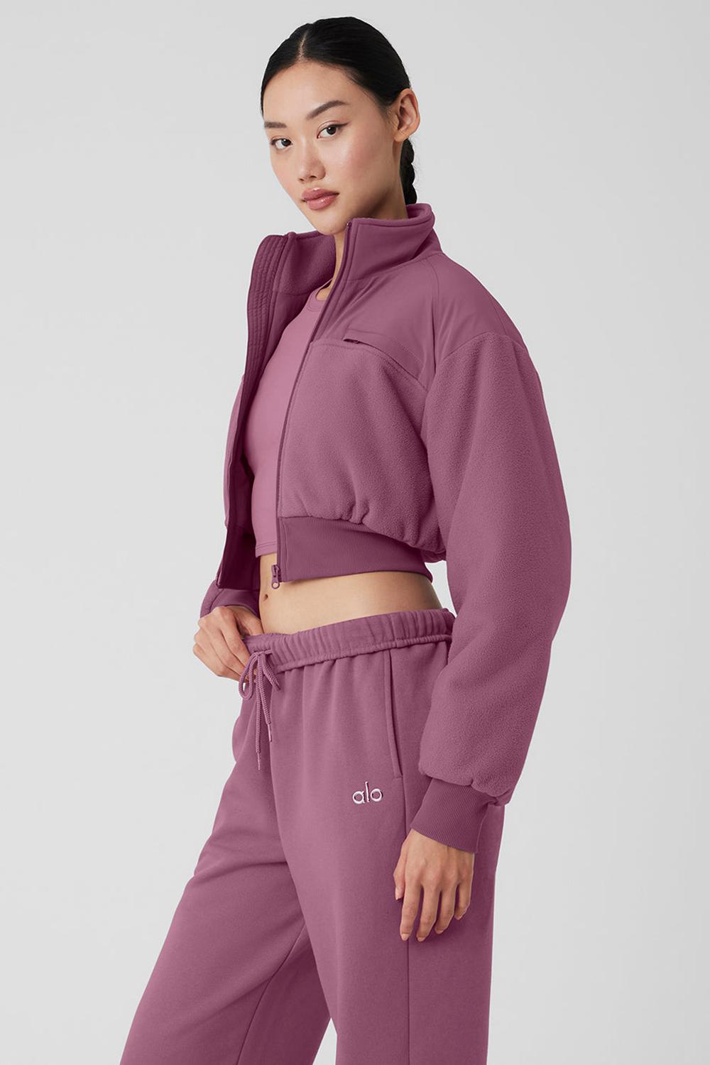 Alo Yoga Polar Fleece Cropped Wintry Mix Donna Giacca Soft Mulberry | Italia  KXY-358690