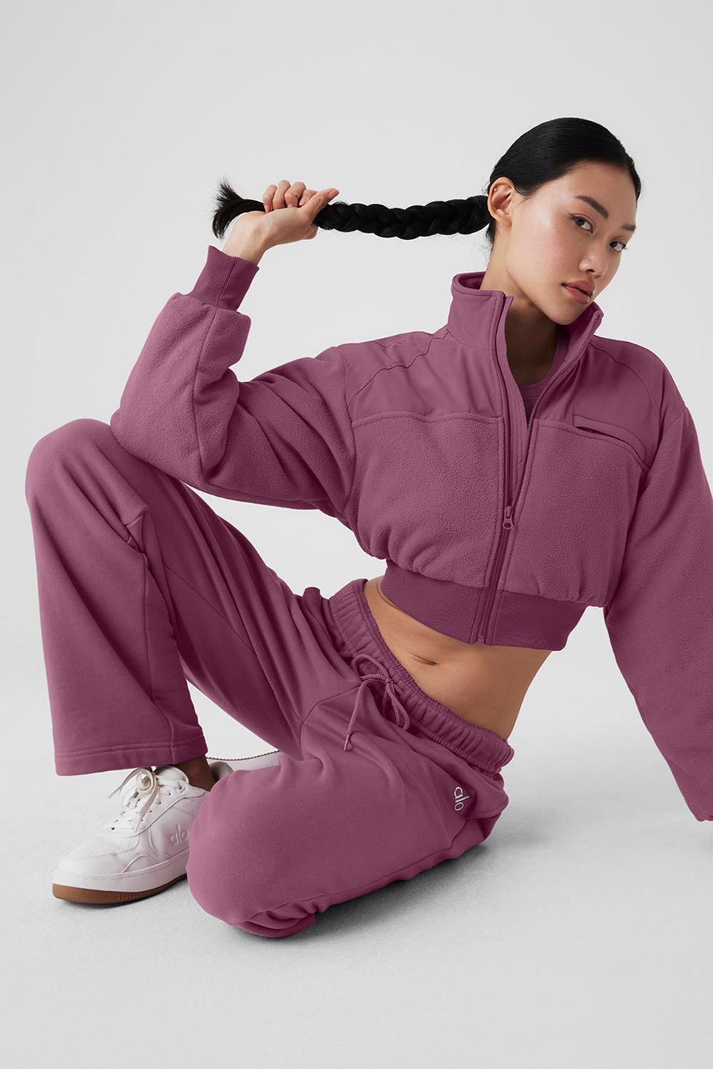 Alo Yoga Polar Fleece Cropped Wintry Mix Donna Giacca Soft Mulberry | Italia  KXY-358690
