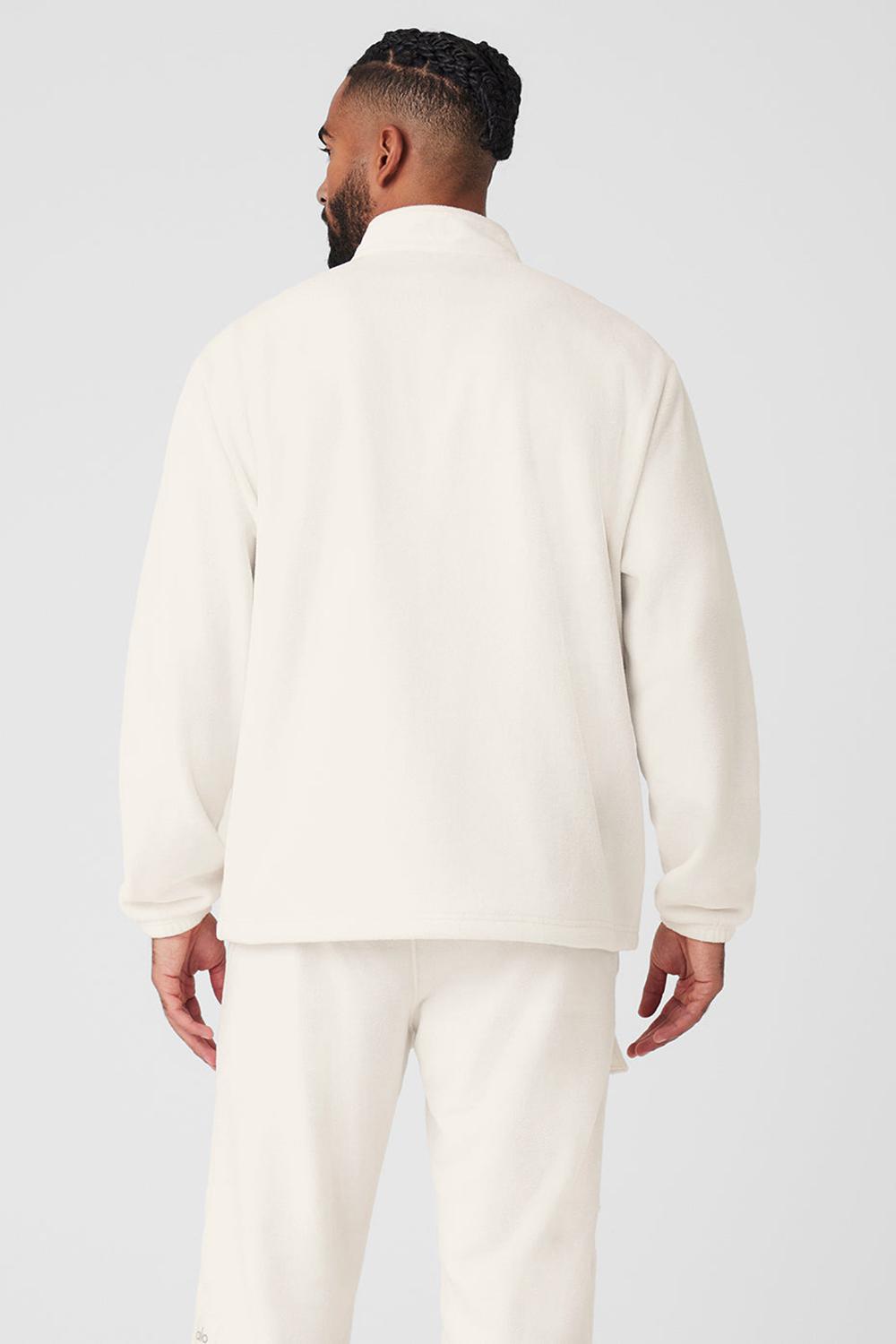 Alo Yoga Polar Fleece Ridge Full Zip Uomo Giacca Ivory | Italia  GDE-837125