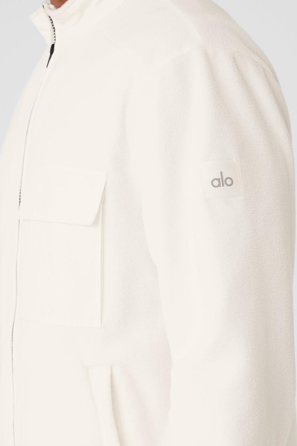 Alo Yoga Polar Fleece Ridge Full Zip Uomo Giacca Ivory | Italia  GDE-837125