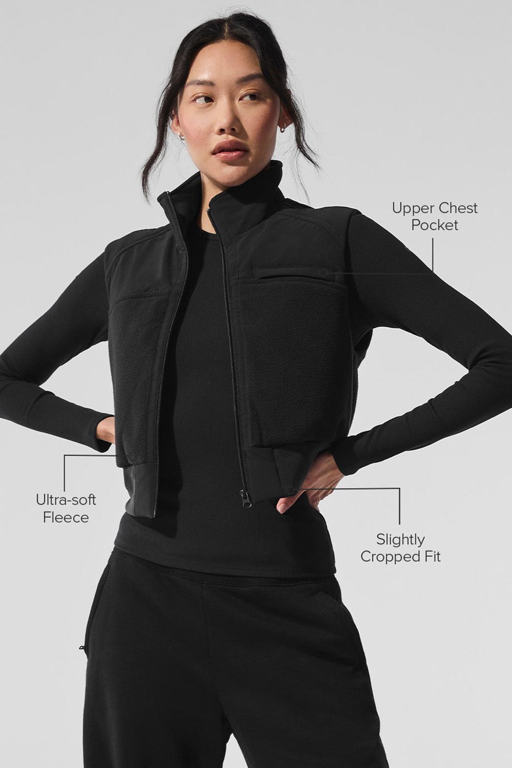 Alo Yoga Polar Fleece Wintry Mix Donna Gilet Nere | Italia  JWZ-654183