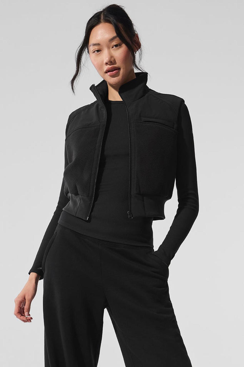 Alo Yoga Polar Fleece Wintry Mix Donna Gilet Nere | Italia  JWZ-654183
