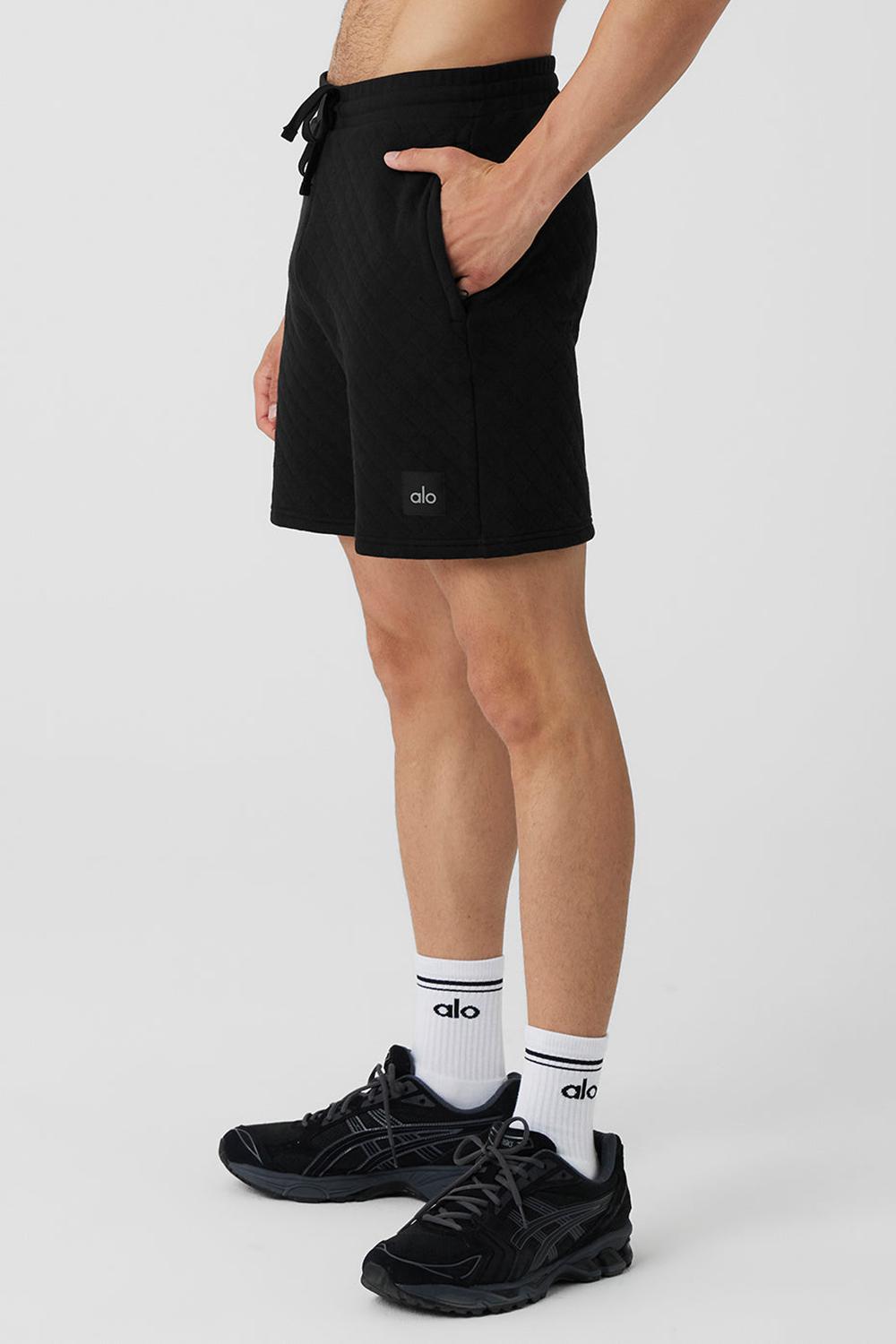 Alo Yoga Quilted Stadium Uomo Short Nere | Italia  OSA-705643