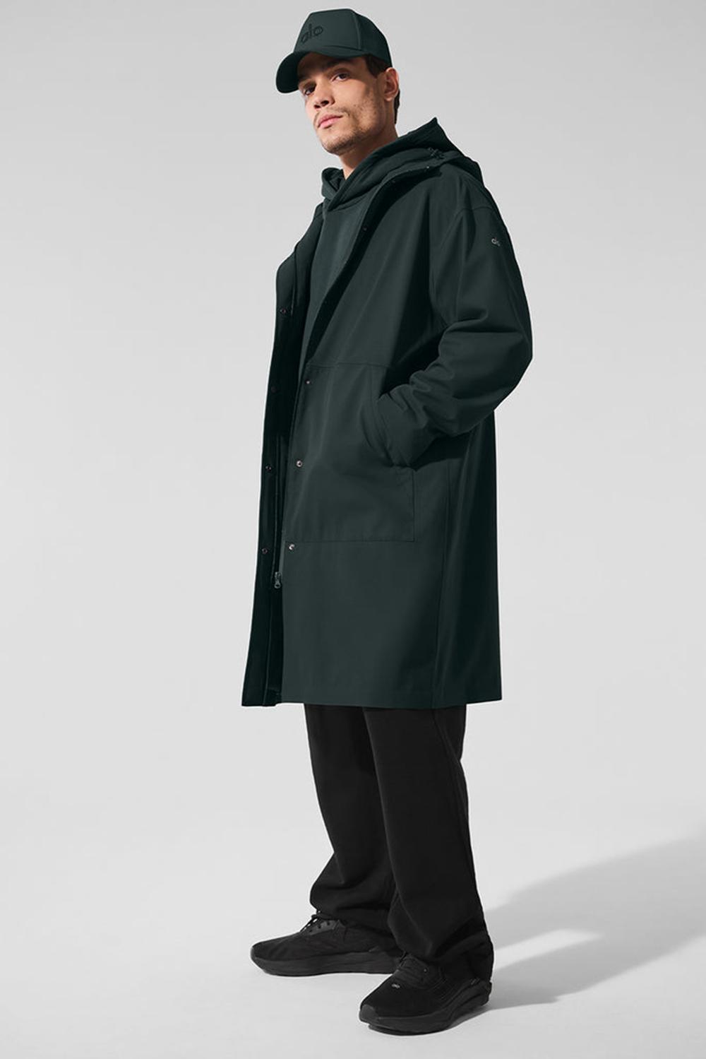 Alo Yoga Rain Or Shine Uomo Long Coat Verdi | Italia  QFC-408925