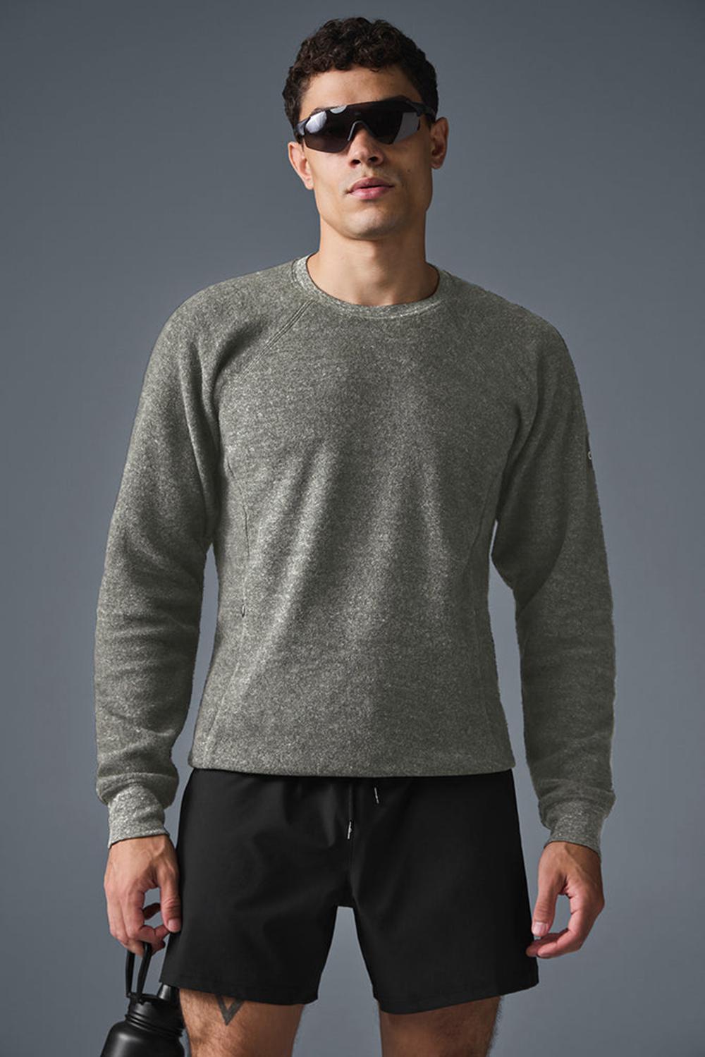 Alo Yoga Relaxed Crew Neck Uomo Felpa Grigie | Italia  ELB-018427