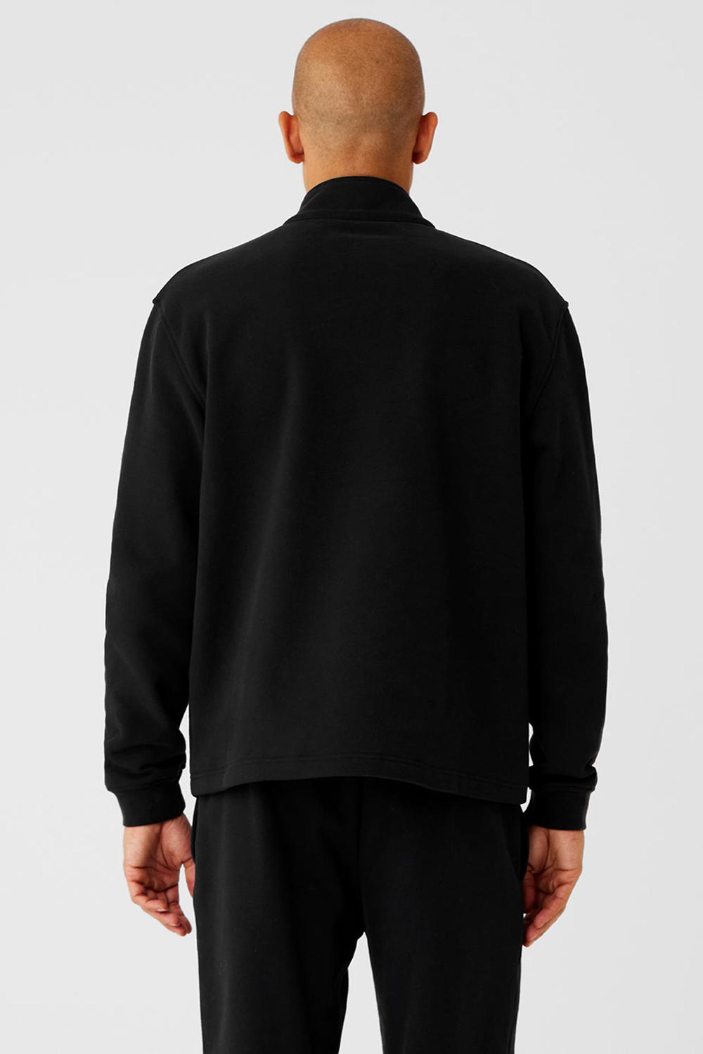 Alo Yoga Renown Heavy Weight 1/4 Zip Uomo Felpa con Cappuccio Nere | Italia  JGU-439501