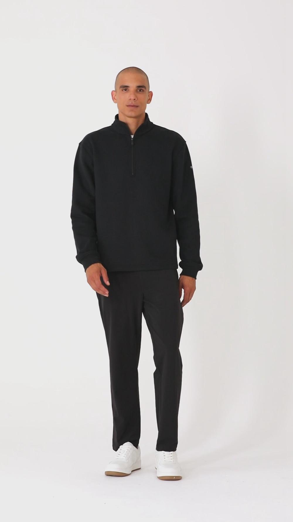 Alo Yoga Renown Heavy Weight 1/4 Zip Uomo Felpa con Cappuccio Bone | Italia  GNB-985314