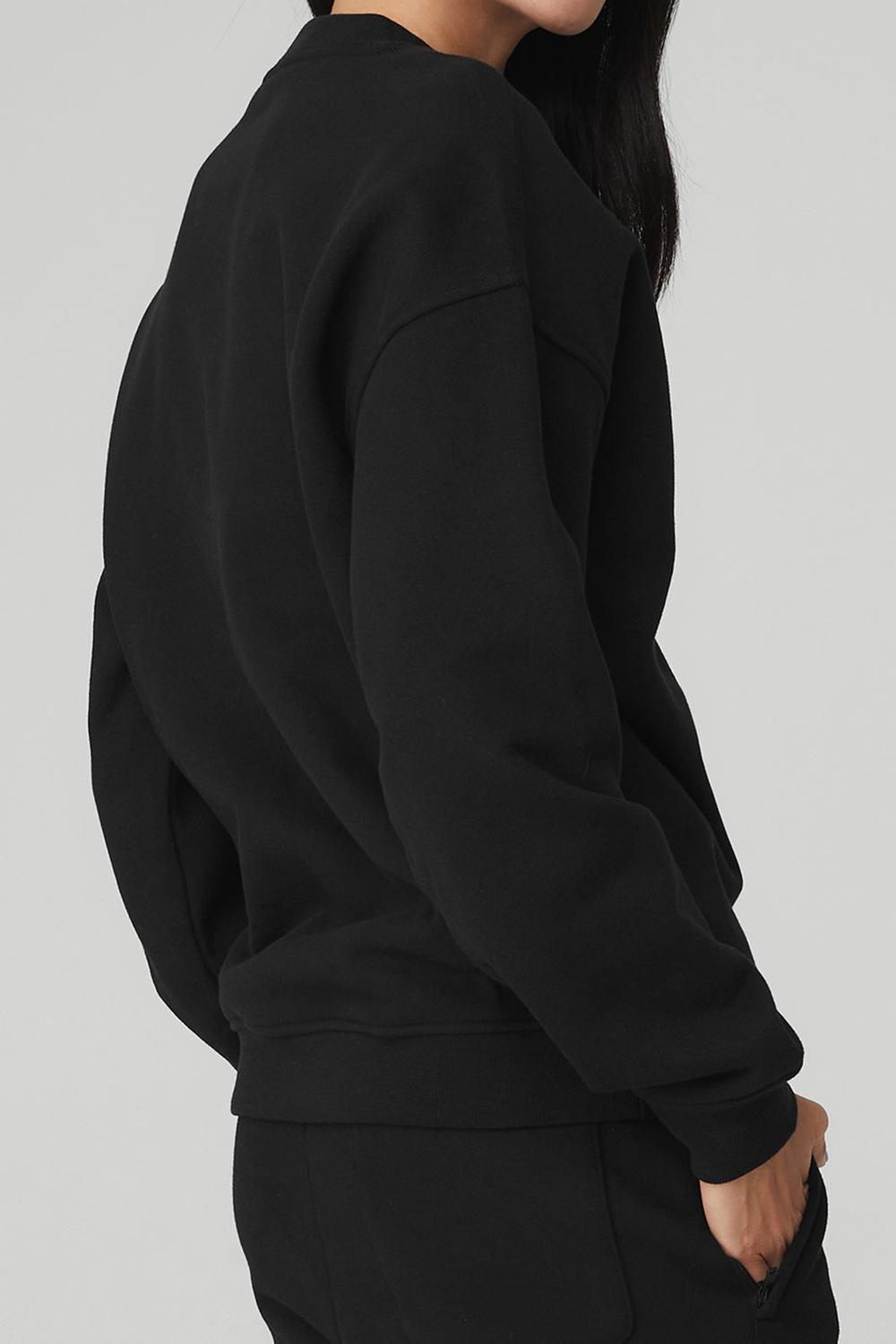 Alo Yoga Renown Heavy Weight Crew Neck Donna Pullover Nere | Italia  FYI-819267
