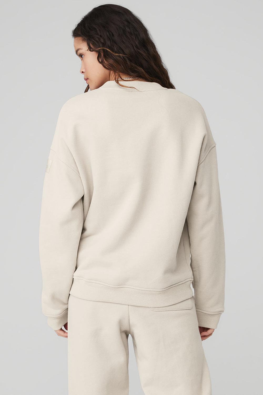 Alo Yoga Renown Heavy Weight Crew Neck Donna Pullover Bone | Italia  NJS-179628