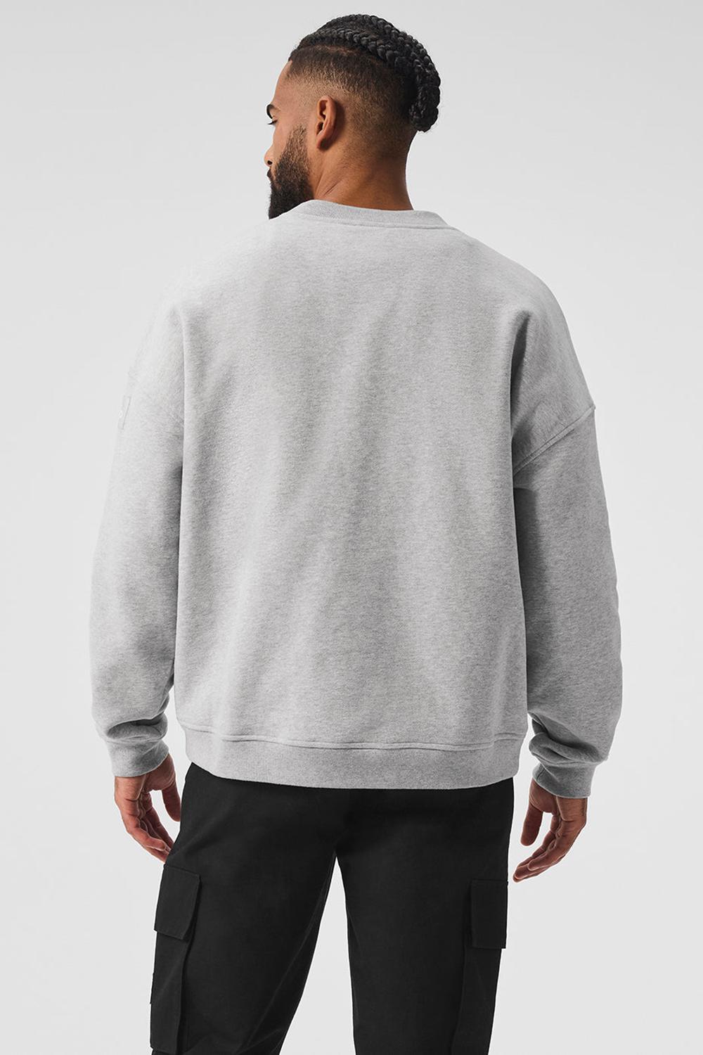 Alo Yoga Renown Heavy Weight Crew Neck Uomo Pullover Grigie | Italia  TPE-304517