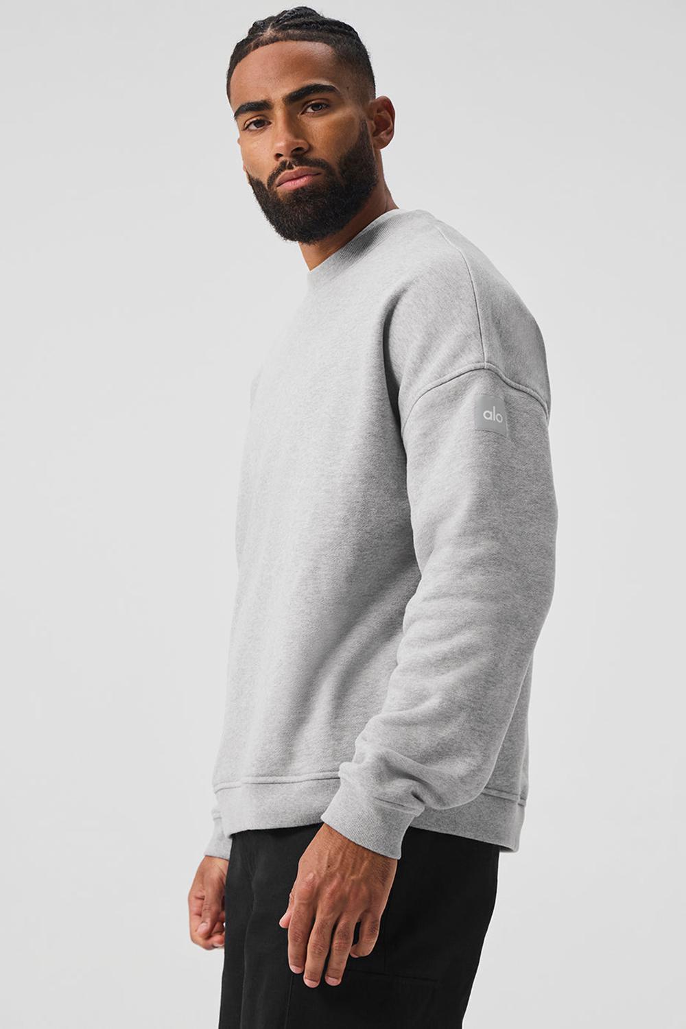 Alo Yoga Renown Heavy Weight Crew Neck Uomo Pullover Grigie | Italia  TPE-304517