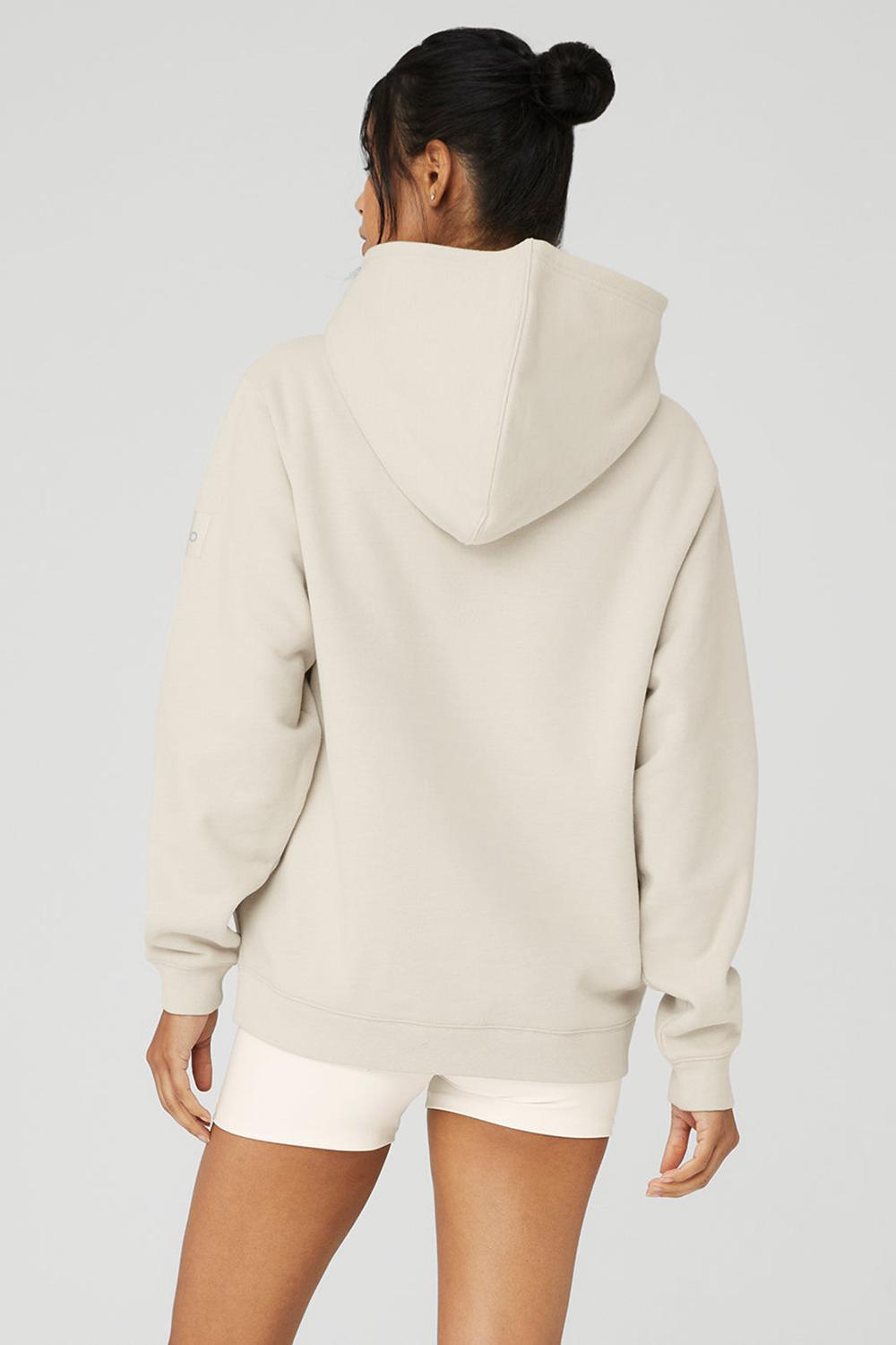 Alo Yoga Renown Heavy Weight Donna Felpa con Cappuccio Bone | Italia  KRW-315267