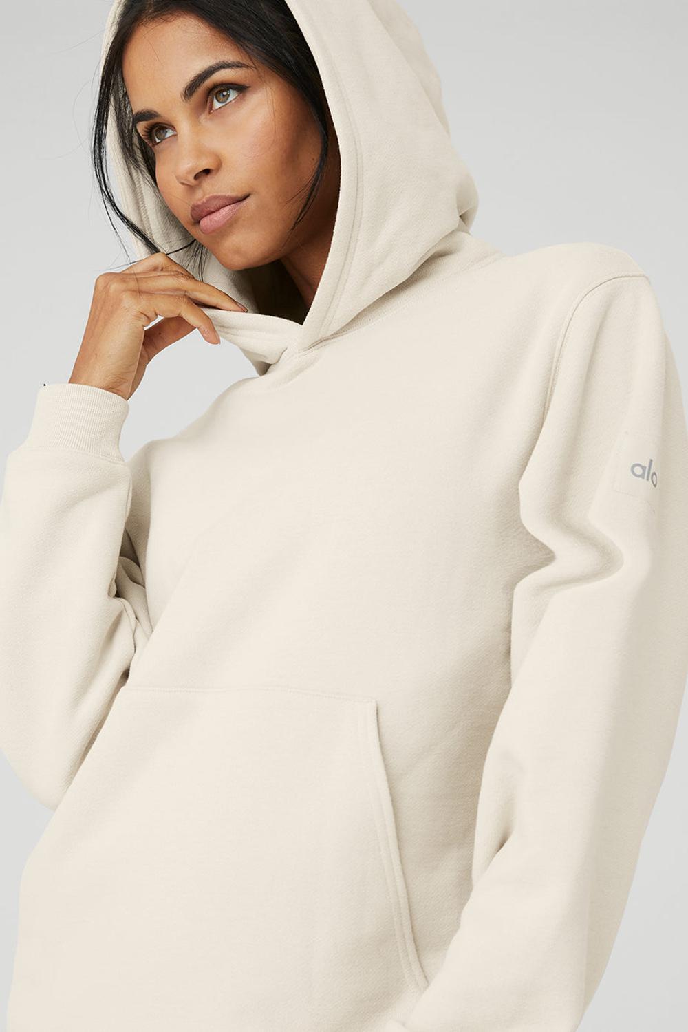 Alo Yoga Renown Heavy Weight Donna Felpa con Cappuccio Bone | Italia  KRW-315267