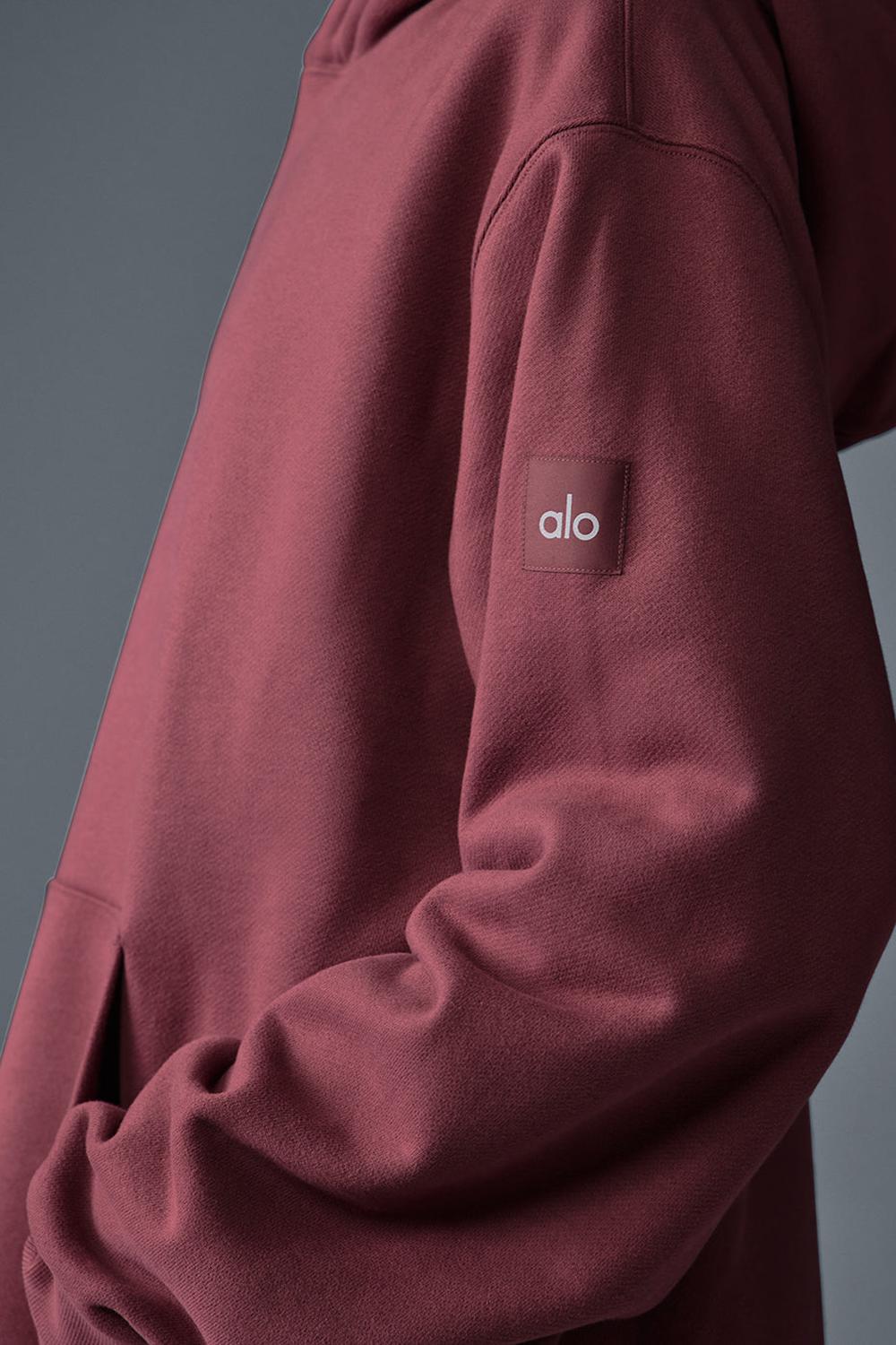 Alo Yoga Renown Heavy Weight Donna Felpa con Cappuccio Bordeaux | Italia  CYE-108496