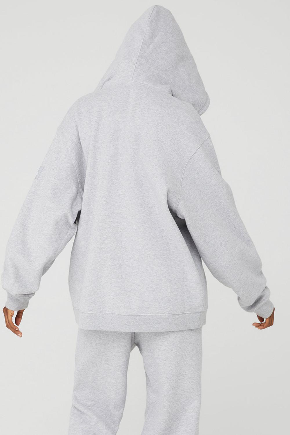 Alo Yoga Renown Heavy Weight Full Zip Donna Felpa con Cappuccio Grigie | Italia  YBT-103876