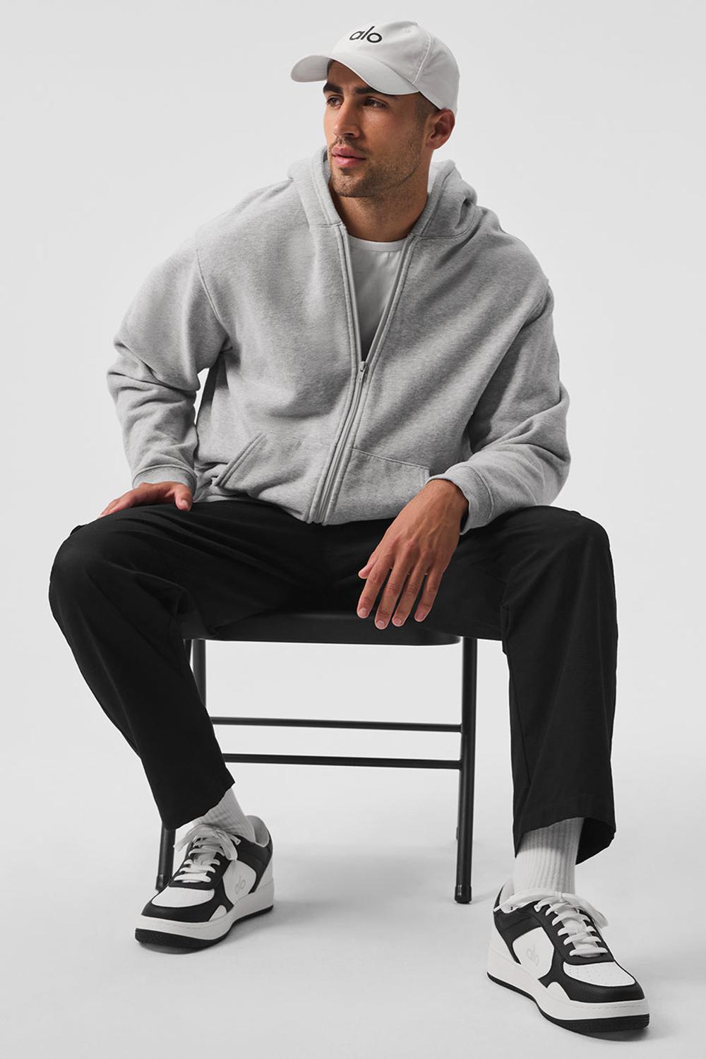 Alo Yoga Renown Heavy Weight Full Zip Uomo Felpa con Cappuccio Grigie | Italia  JIN-728450