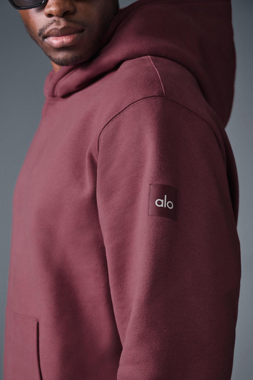 Alo Yoga Renown Heavy Weight Uomo Felpa con Cappuccio Bordeaux | Italia  IDF-603519