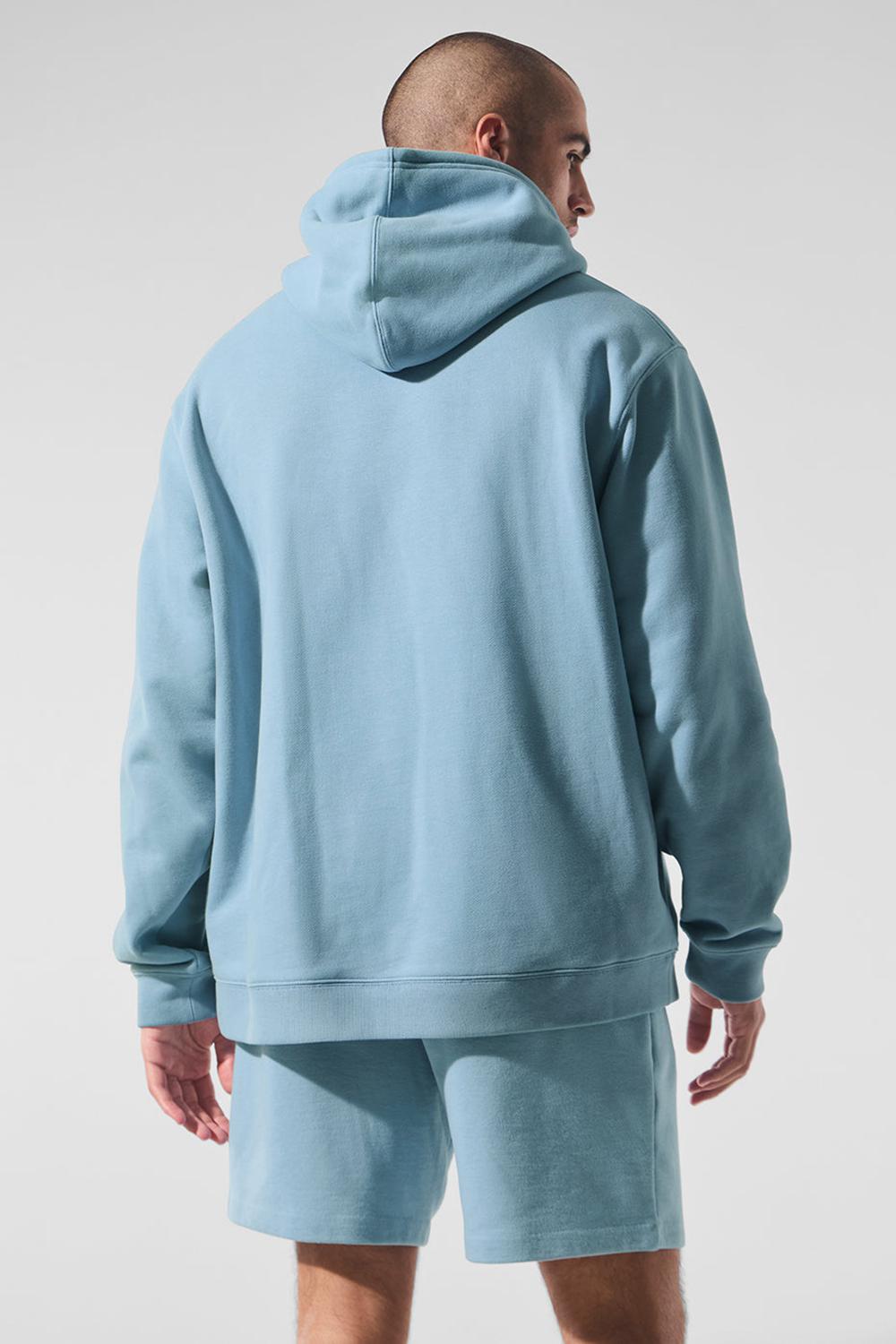 Alo Yoga Renown Heavy Weight Uomo Felpa con Cappuccio Blu | Italia  LBC-978536