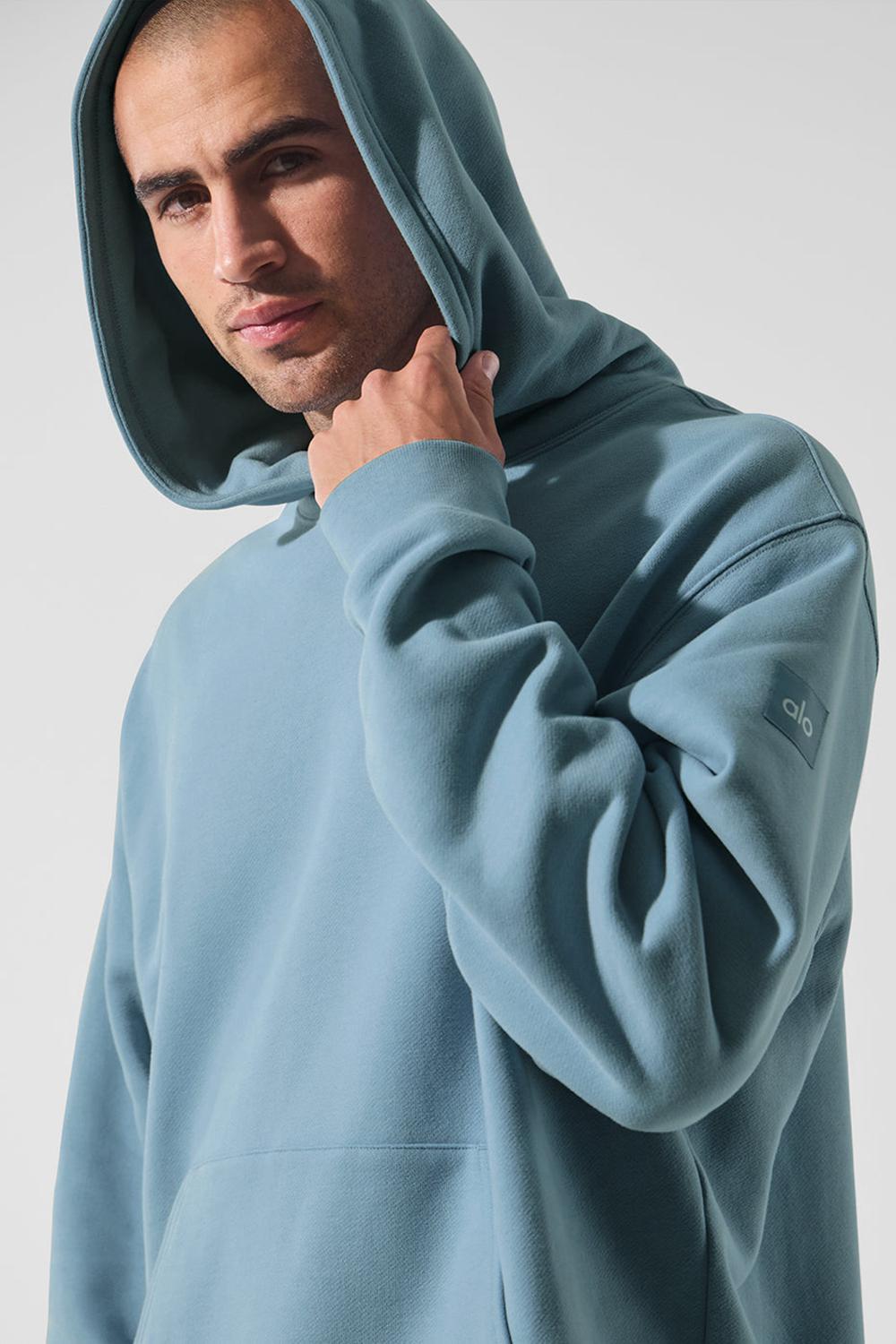 Alo Yoga Renown Heavy Weight Uomo Felpa con Cappuccio Blu | Italia  LBC-978536