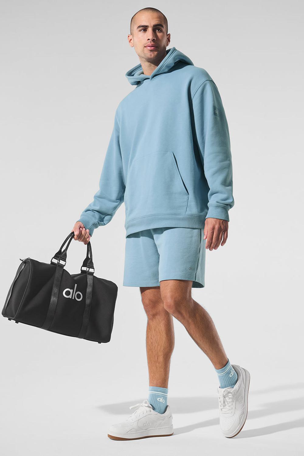 Alo Yoga Renown Heavy Weight Uomo Felpa con Cappuccio Blu | Italia  LBC-978536