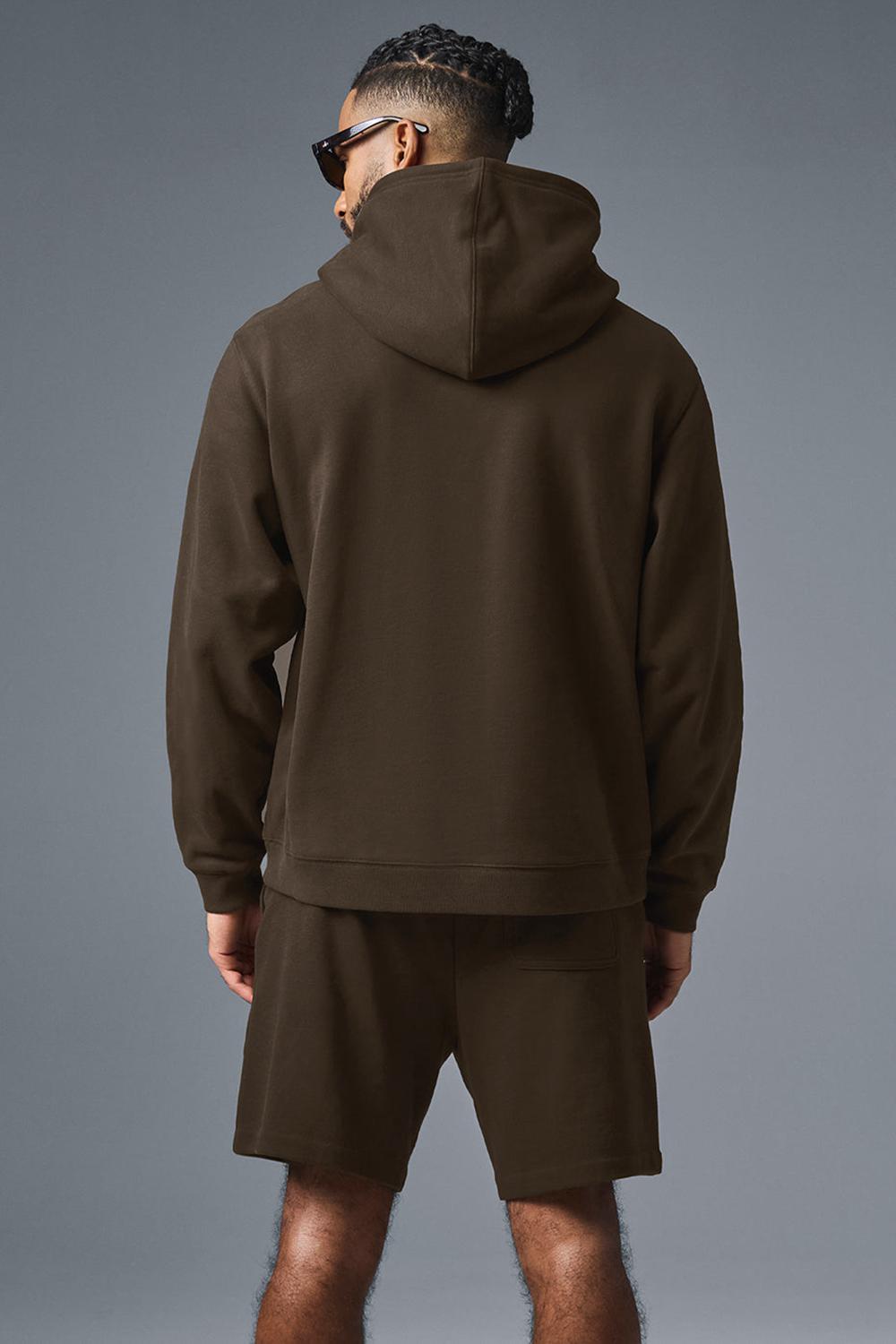 Alo Yoga Renown Heavy Weight Uomo Felpa con Cappuccio Espresso | Italia  OXL-017924