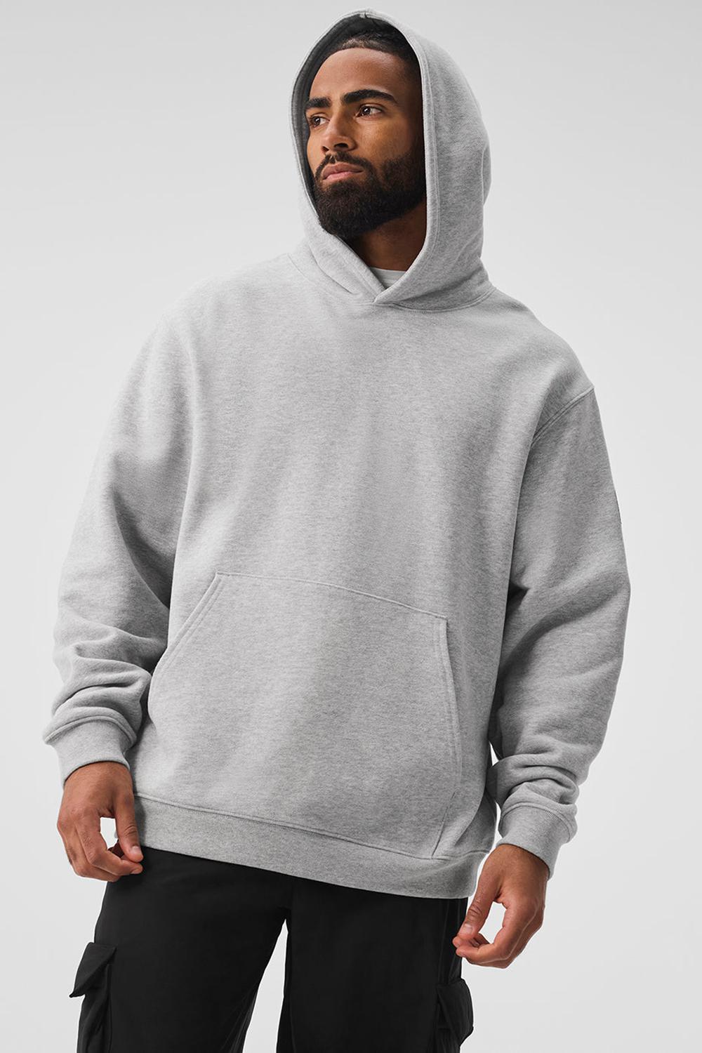 Alo Yoga Renown Heavy Weight Uomo Felpa con Cappuccio Grigie | Italia  UIH-380971