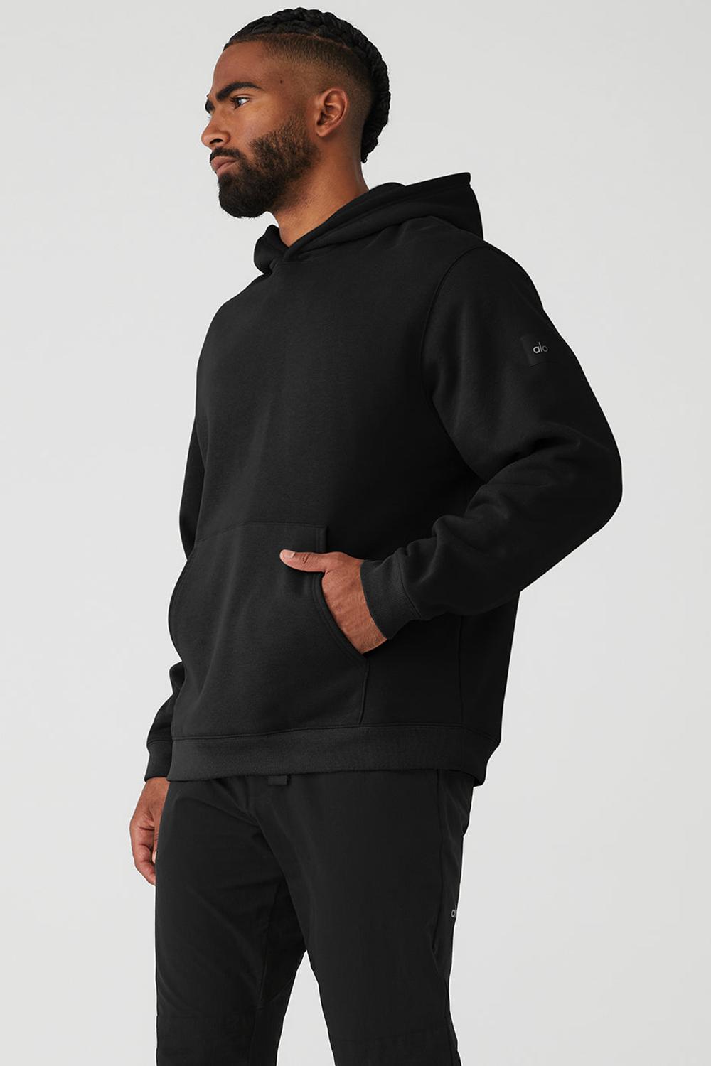 Alo Yoga Renown Heavy Weight Uomo Felpa con Cappuccio Nere | Italia  CNX-804792