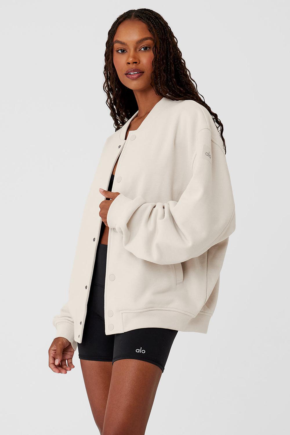 Alo Yoga Renown Varsity Donna Giacca Bone | Italia  ZRE-869345