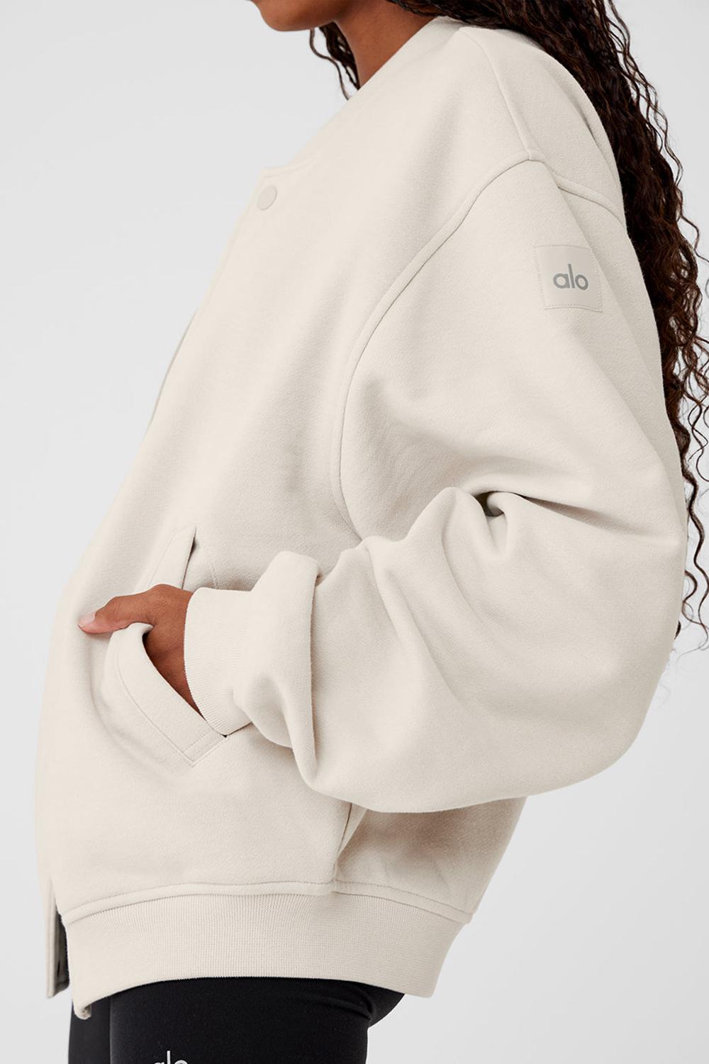 Alo Yoga Renown Varsity Donna Giacca Bone | Italia  ZRE-869345