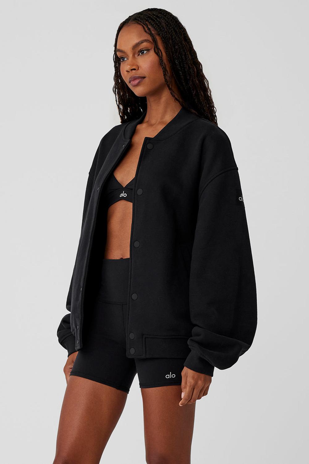 Alo Yoga Renown Varsity Donna Giacca Nere | Italia  ESU-942176