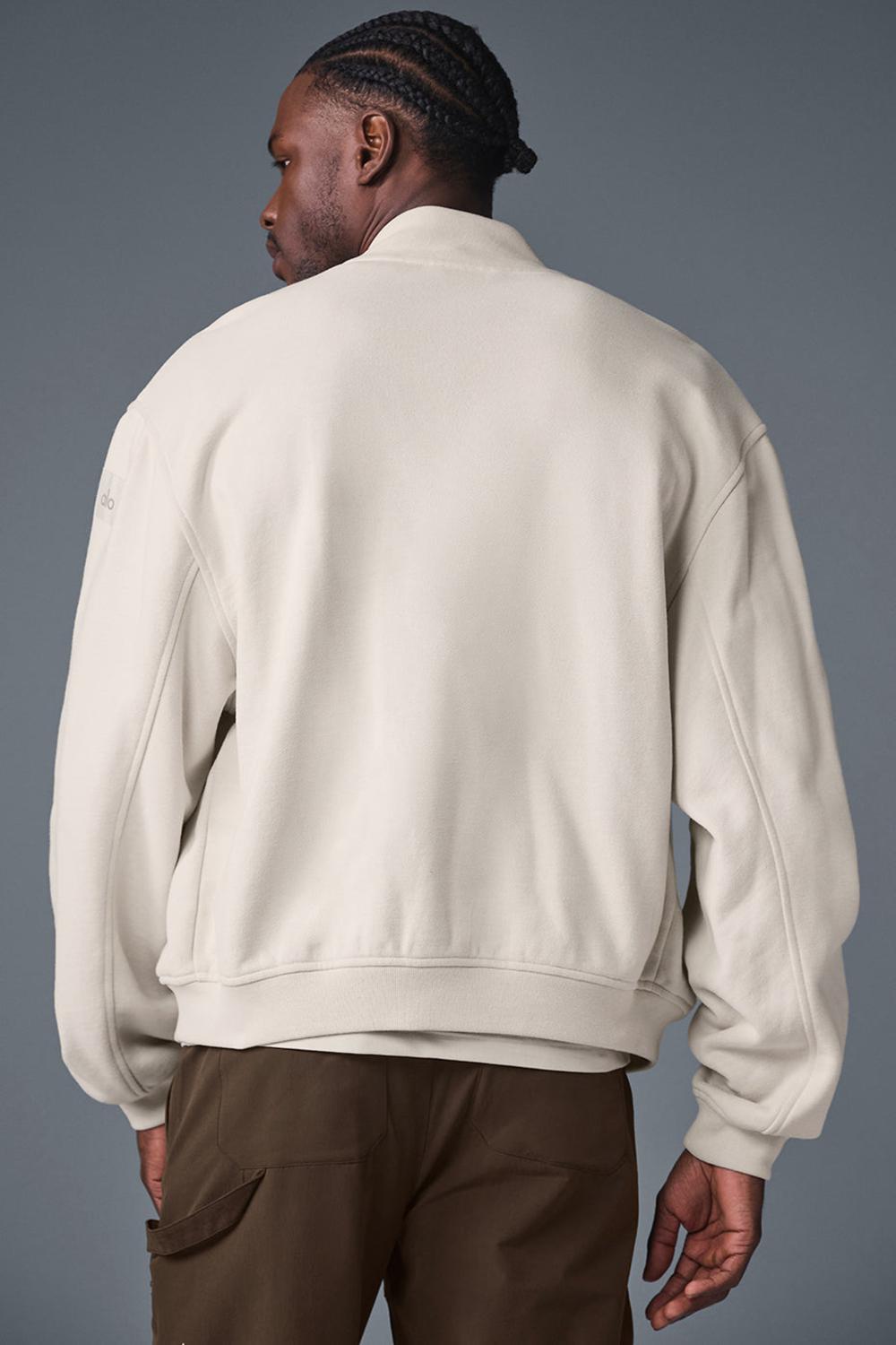 Alo Yoga Renown Varsity Uomo Giacca Bone | Italia  REZ-019346